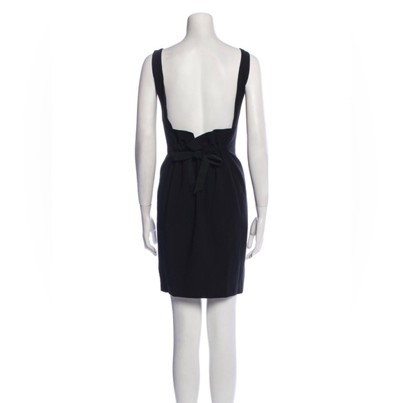 Moschino Vintage 2000s Y2K Square Neck Open Back Black Sheath Mini Dress EUC 4 - Picture 3 of 12
